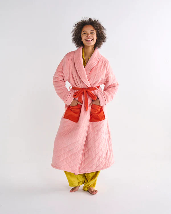 Pretty in Peach Quilted Velvet Robe (Copy)