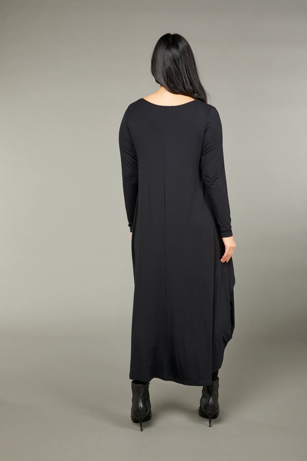 Long Sleeve Tri Dress - Black