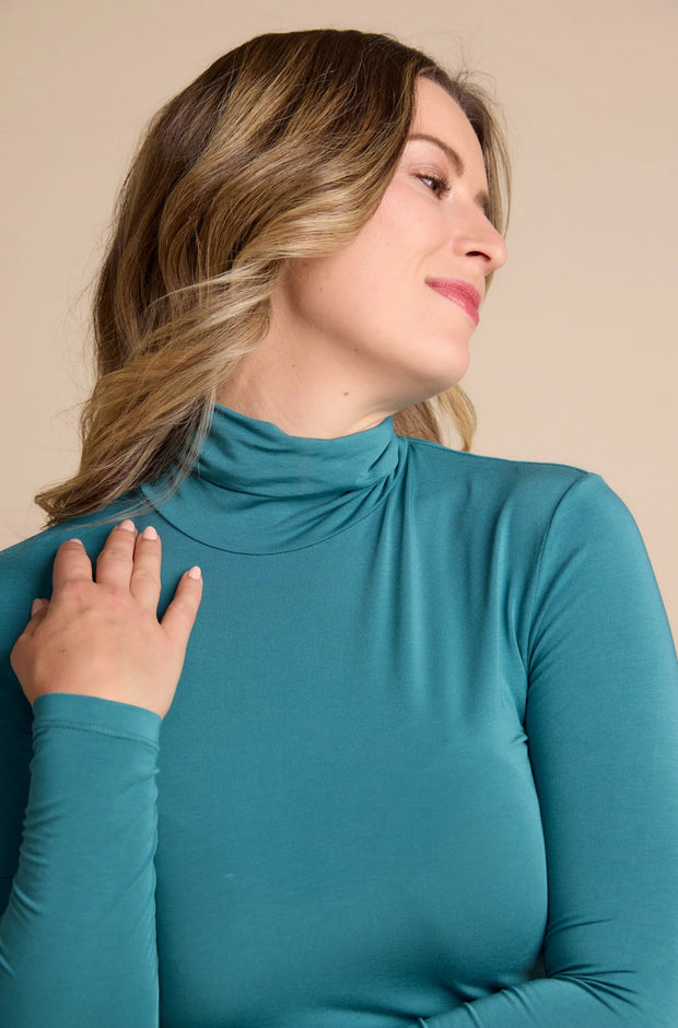 Turtleneck Long Sleeve Top - Peacock
