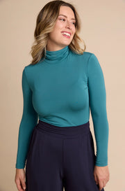 Turtleneck Long Sleeve Top - Peacock