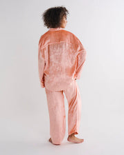 Fairy Floss Crush Velvet Long Sleeve Shirt & Pyjama Set