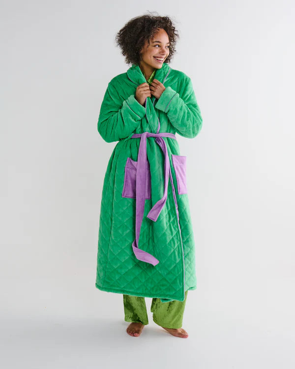 Purple Pear Quilted Velvet Robe
