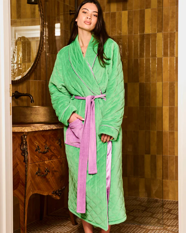 Purple Pear Quilted Velvet Robe