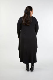 Long Sleeve Tri Dress - Black