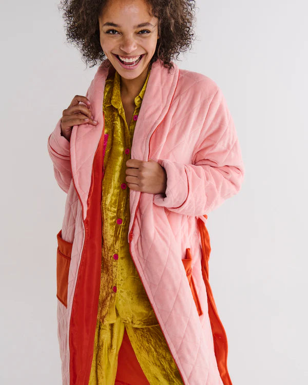 Pretty in Peach Quilted Velvet Robe (Copy)
