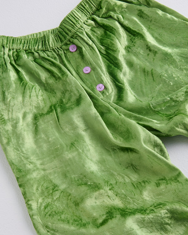 Pistachio Velvet Long Sleeve Shirt & Pyjama Set
