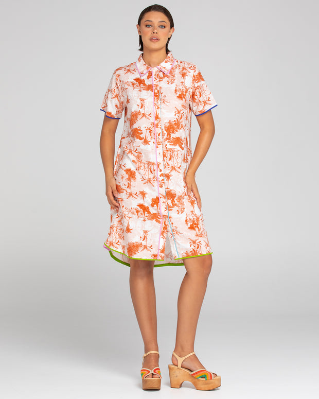 Cuba Shirt Dress, Western Palm