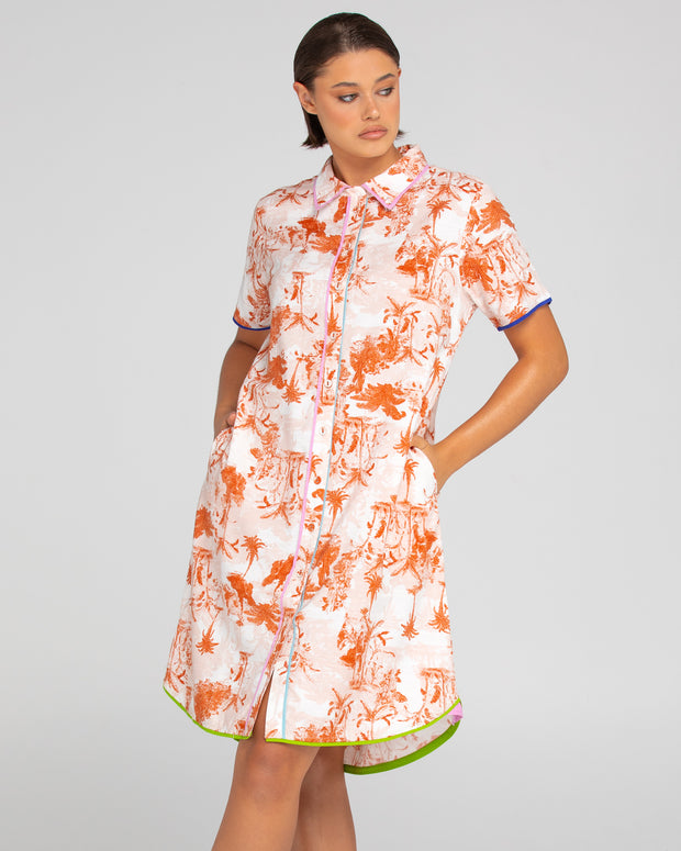 Cuba Shirt Dress, Western Palm