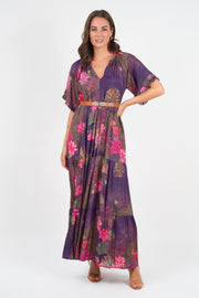 Amisha short sleeve Maxi Dress, Water Lily