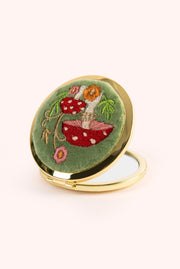Embroidered Mirror - Toadstools