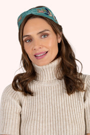 Velvet Embroidered Headband - Swooping Swallows