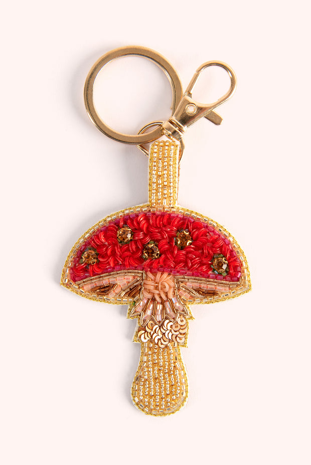 Beaded Keyring - Toadstool