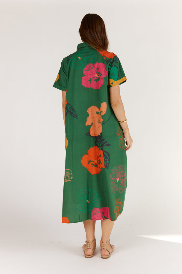 Florent Shirt Dress - Green