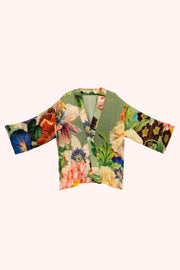 Mid-length Kimono - Botanical Bouque Sage
