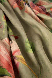 Mid-length Kimono - Botanical Bouque Sage