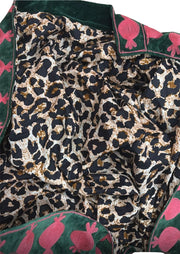 Long Velvet Embroidered Coat – Green-pink