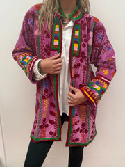 Embroidered Short Coat – Pink