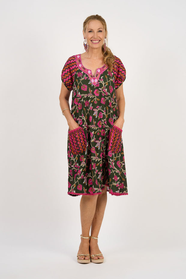 Sao Paulo dress, jewel patch print