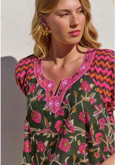 Sao Paulo dress, jewel patch print