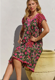 Sao Paulo dress, jewel patch print