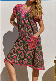 Sao Paulo dress, jewel patch print