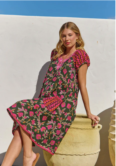 Sao Paulo dress, jewel patch print
