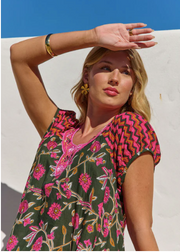 Sao Paulo dress, jewel patch print
