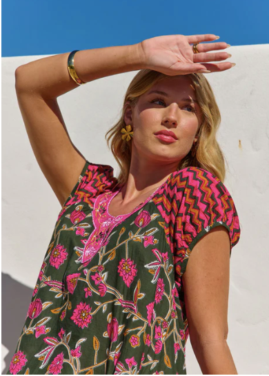 Sao Paulo dress, jewel patch print