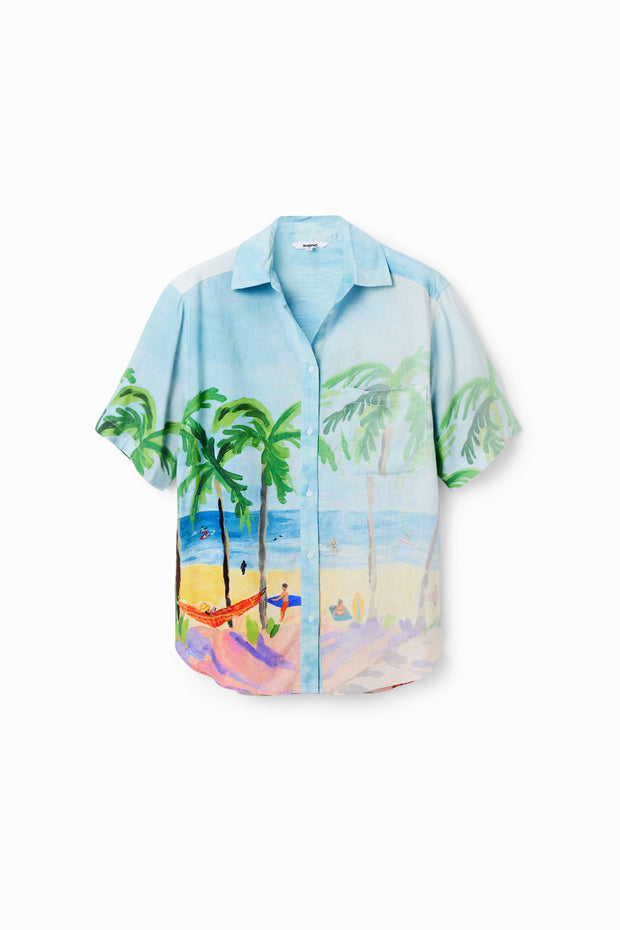 Oversize Tropical Linen Shirt