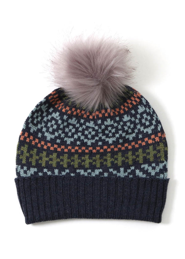 Alice Fairisle Pattern Beanie,Storm