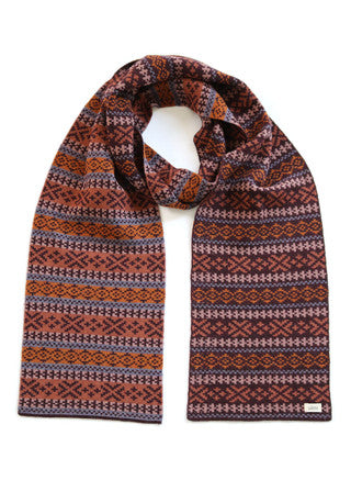 Alice Fairisle Pattern Scarf,Raisin