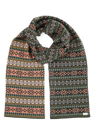 Alice Fairisle Pattern Scarf,Seaweed