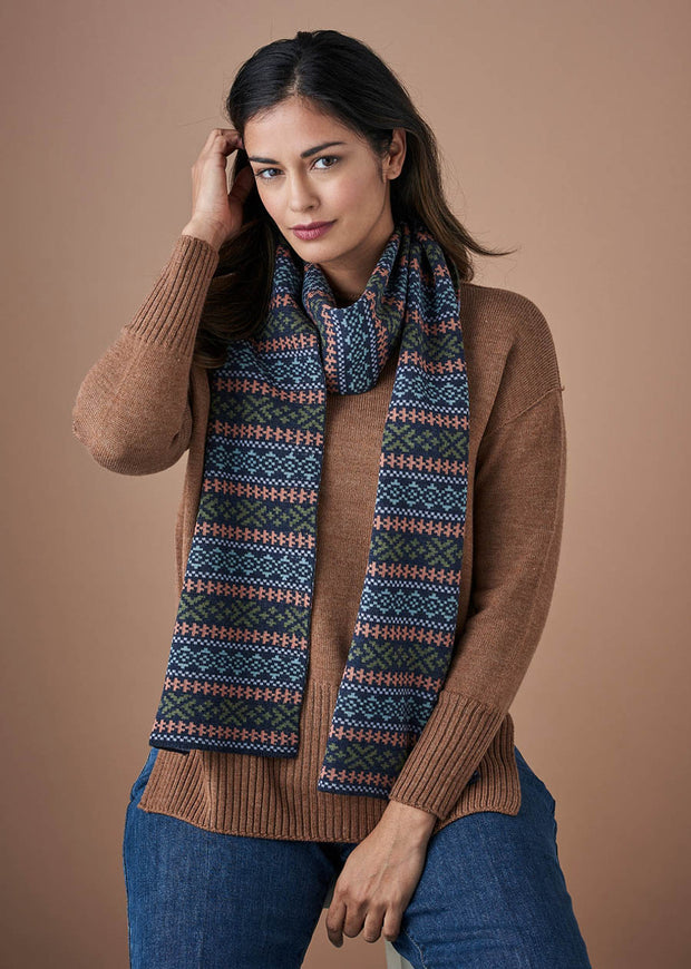 Alice Fairisle Pattern Scarf,Gingerbread