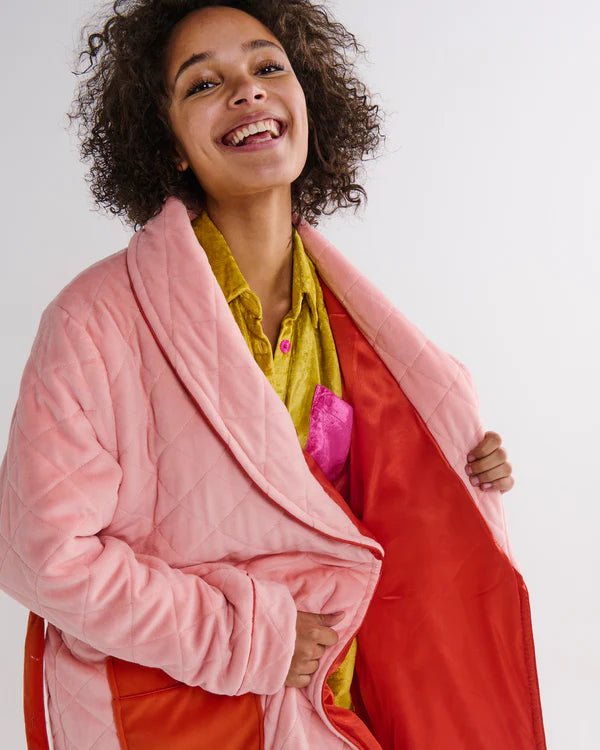 Pretty in Peach Quilted Velvet Robe (Copy)