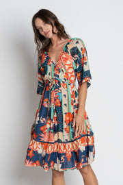Wazuka Tie Dress - Navy