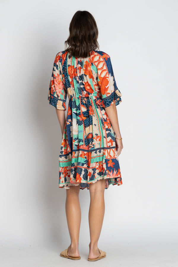 Wazuka Tie Dress - Navy