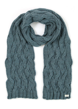Mable Aran Cable Scarf, Duck Egg