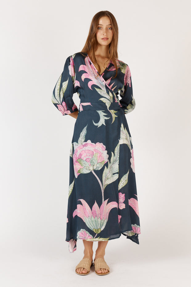 Ubud Wrap Dress - Navy