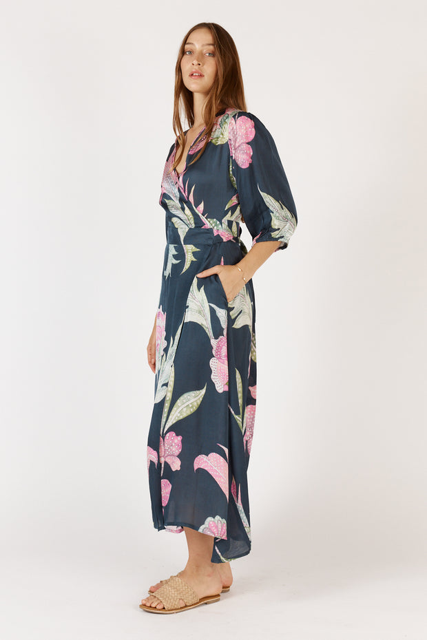 Ubud Wrap Dress - Navy