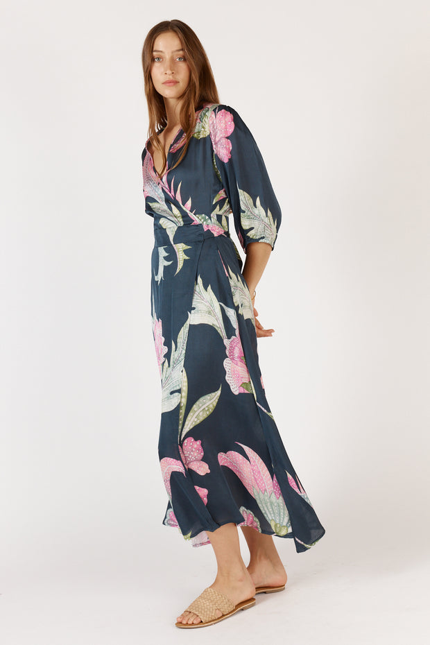 Ubud Wrap Dress - Navy