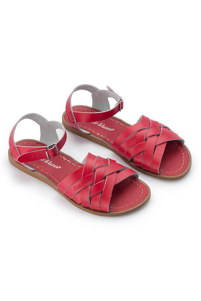 Retro Leather Sandals - Adult - Red