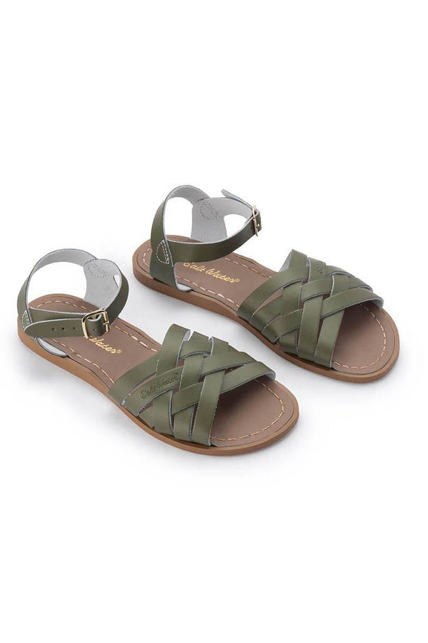 Retro Leather Sandals - Adult - Olive