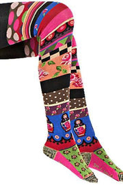 Tights - Pink and Green Multi-colour